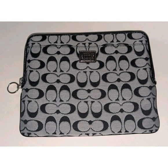 Coach Handbags - Coach Poppy Signature C Black Silver Moonlight 61366 Universal Sleeve EUC HTF